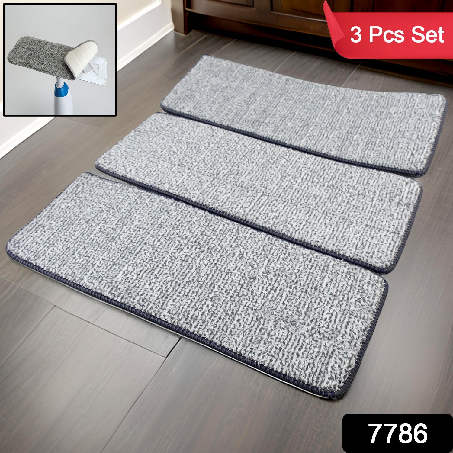 Microfiber Flat Mop Refill Pad For Dry and Wet Cleaning of All Smooth Floors Pad (3 Pc Set) Microfiber Flat Mop Refill Pad For Dry and Wet Cleaning of All Smooth Floors Pad (3 Pc Set)